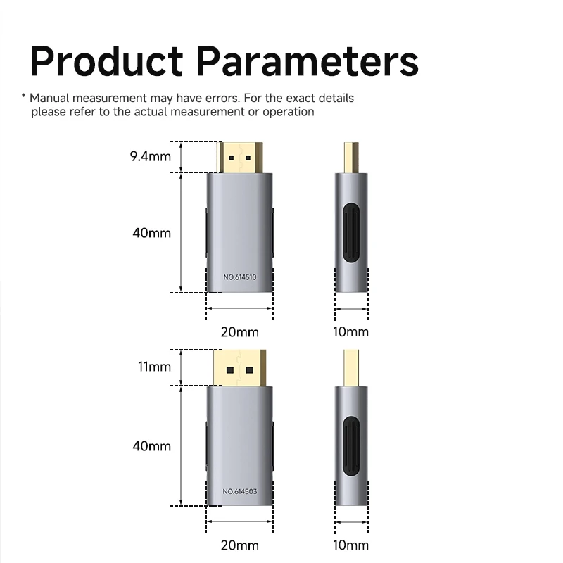 Adapter Hagibis USB-C żeński na HDMI/DisplayPort męski, do laptopów i zewnętrznych monitorów, 8K60Hz, złącze Type-C na HDMI/DP, konwerter. — zdjęcie produktu 4