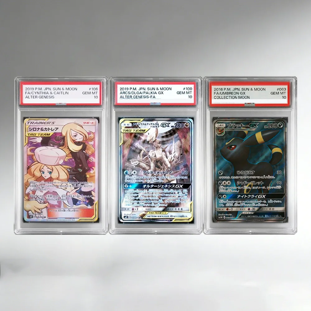 DIY Anime PTCG Rating Card JPN SUN MOON UMBREON CYNTHIA&CAITLIN PALKIA  Label Card High Quality Replica Card Classic Game Card