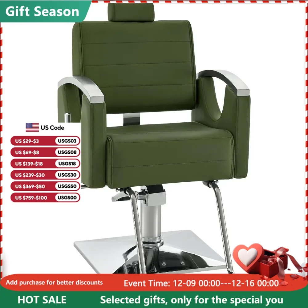 

Barber Chair for Barbershop,Reclining Salon Chair for Hair Stylist Commercial Salon Furniture Barber Chairs