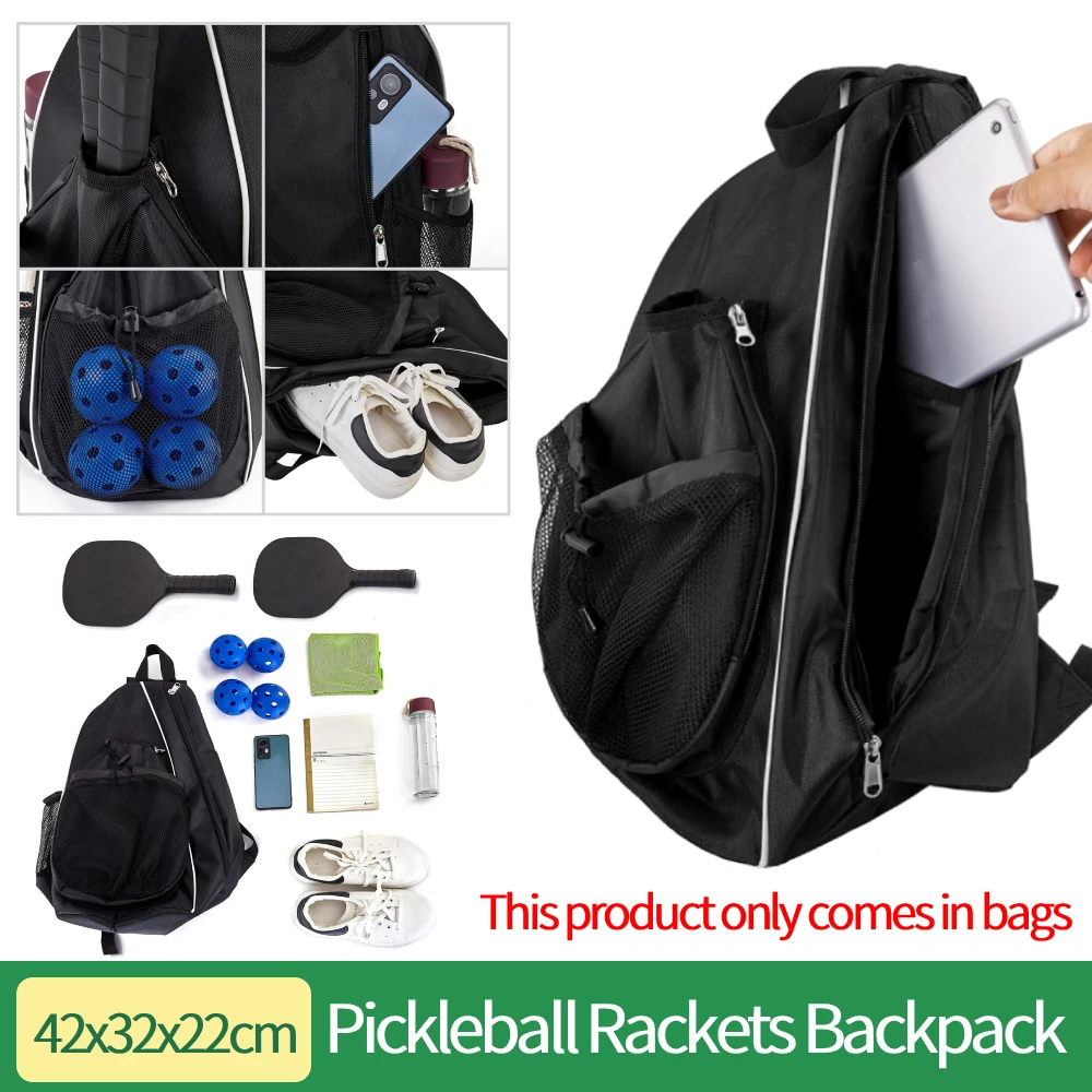 

Pickleball Paddle Bag Large Capacity Breathable Sports Backpack Wear Resist Portable Racket Rucksack Gifts for Pickleball Lovers