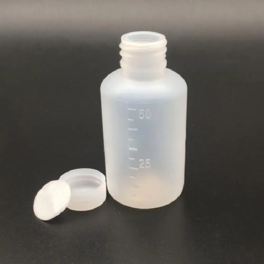 10 Pcs Laboratory Plastic Bottle Calibration 100ml Transparent Plastic Chemical Storage Reagent Bottle