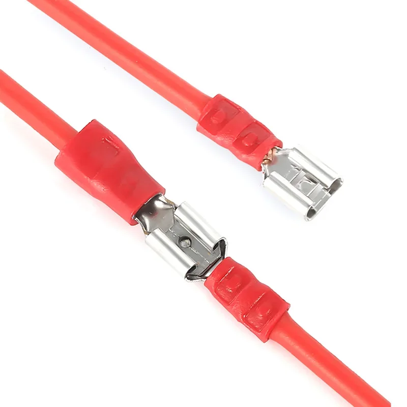 100/50/10pcs Insulated Female Crimping Terminals 2.8mm 4.8mm 6.3mm Seal Spade Electrical Wire Connector Wiring Cable Plug