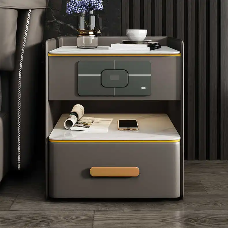 fl-New Minimalist Modern Smart Bedroom Wireless Rechargeable Multifunctional Bedside Table！