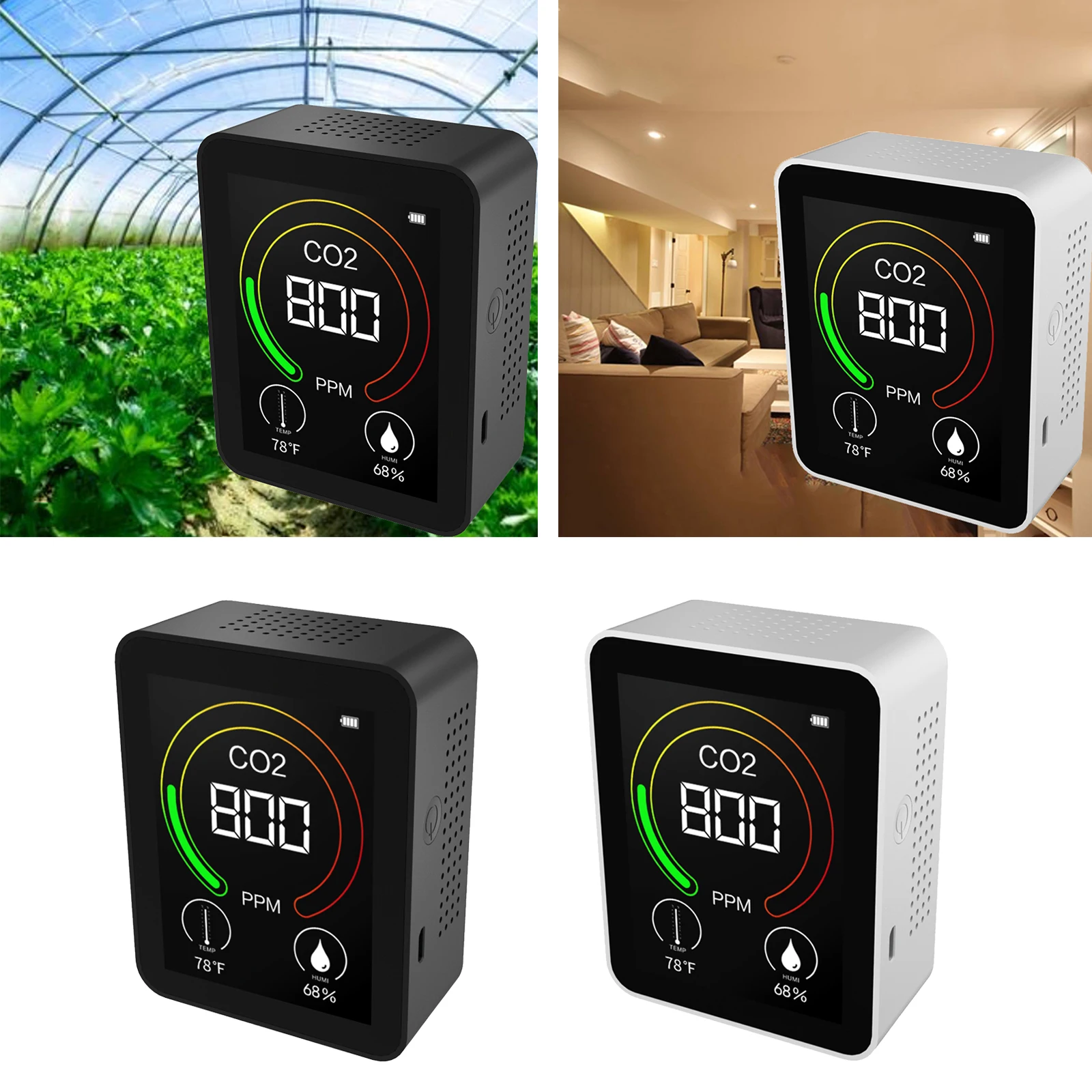 Portable Indoor CO2 Measure Temp and Humidity Professional Carbon Dioxide Sensor