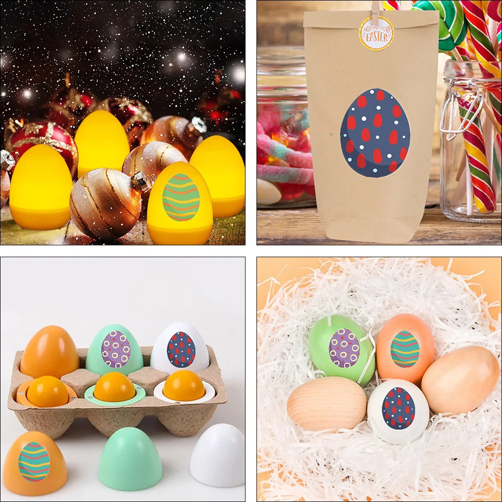 500 Pcs Egg-shaped Sticker Round Labels Clear Stickers for Sealing Baking Adhesive Toddler