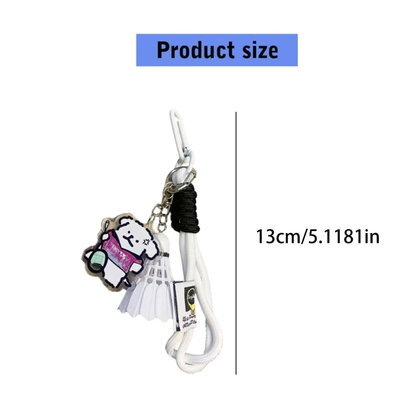 Badminton Pendant Small Keychain Acrylic Key Rings Gift for Badminton Lover