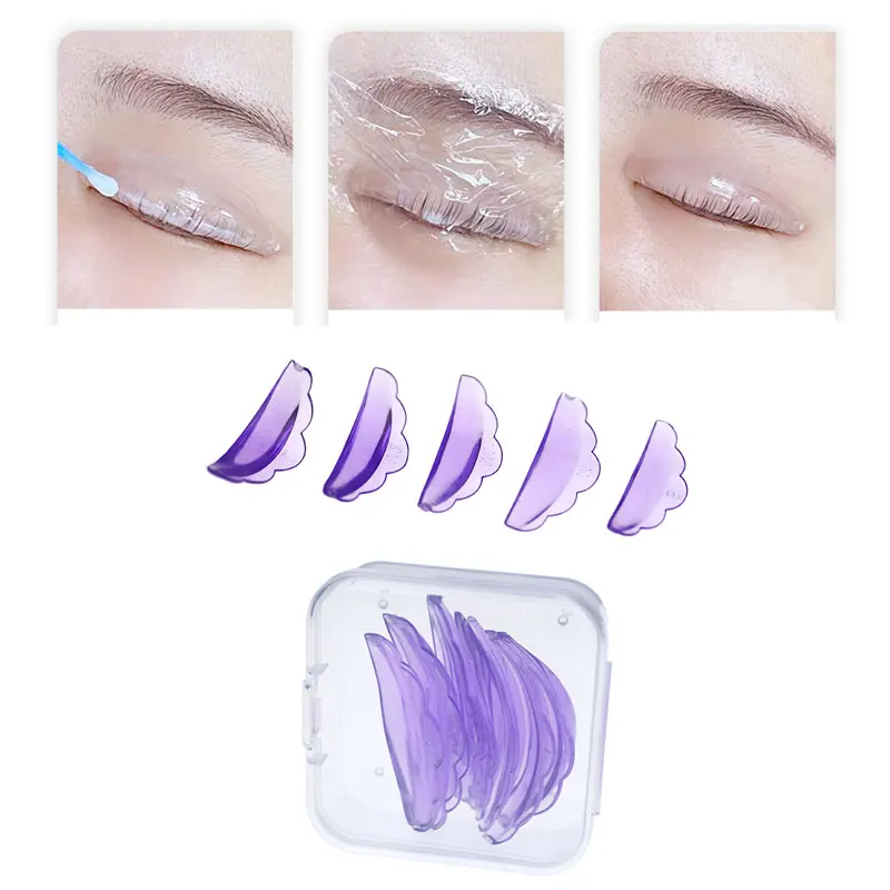5Pairs Self-Adhesive Eyelash Perm Pads Soft Silicone Lashes Rods Shield Lifting 3D Lash Curler Accessories Makeup Tool