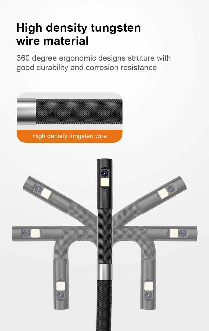 360 ° Rotating Dual-Lens Endoscope, 3.9MM 5-Inch IPS Endoscope Inspection Camera, Automotive Mechanical Industrial Endoscope