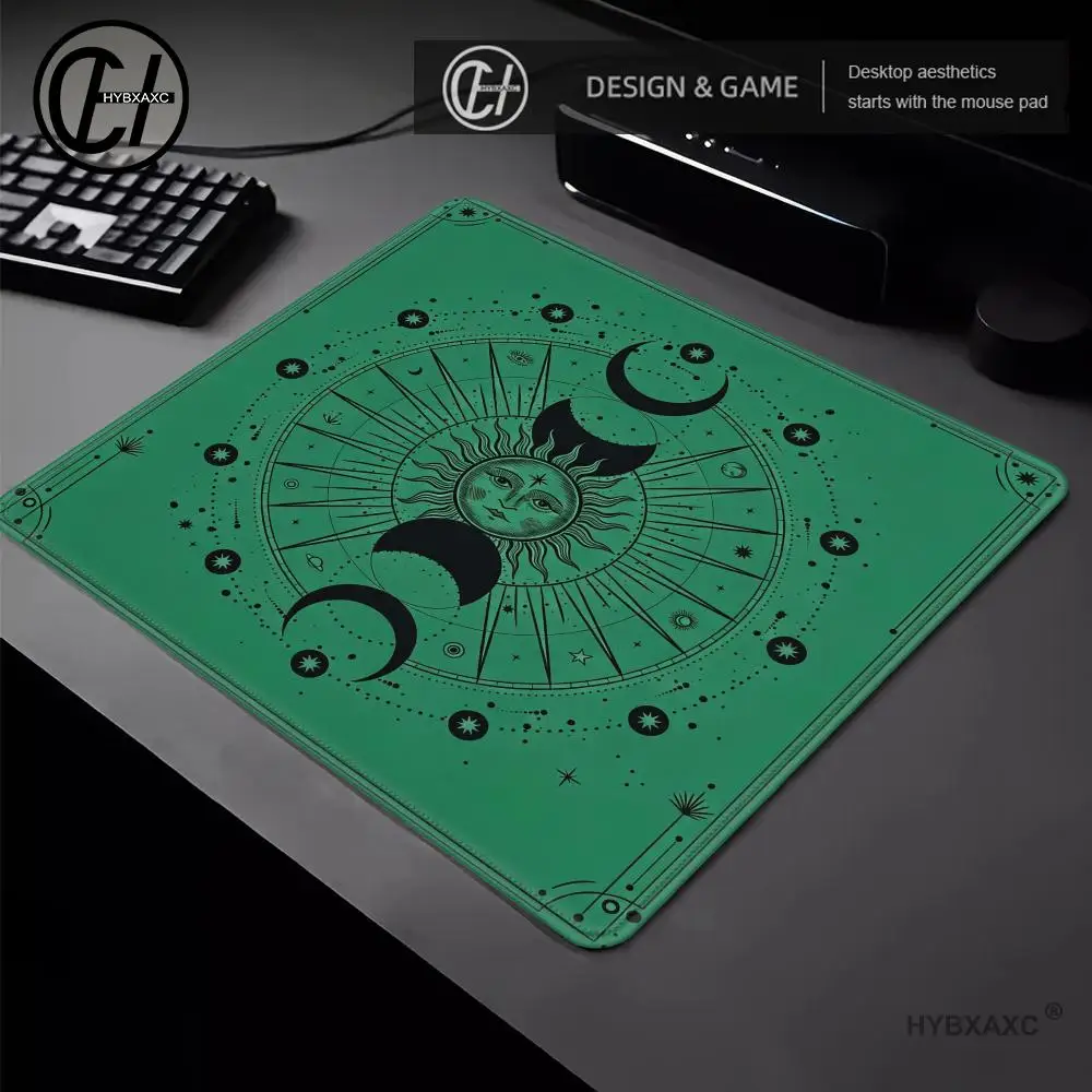 Mystical Triple Moon Tarot Large Mouse Pad Gothic Astrology Constellation Desk Mat Non‑Slip Rubber Base Laptop Keyboard Mat