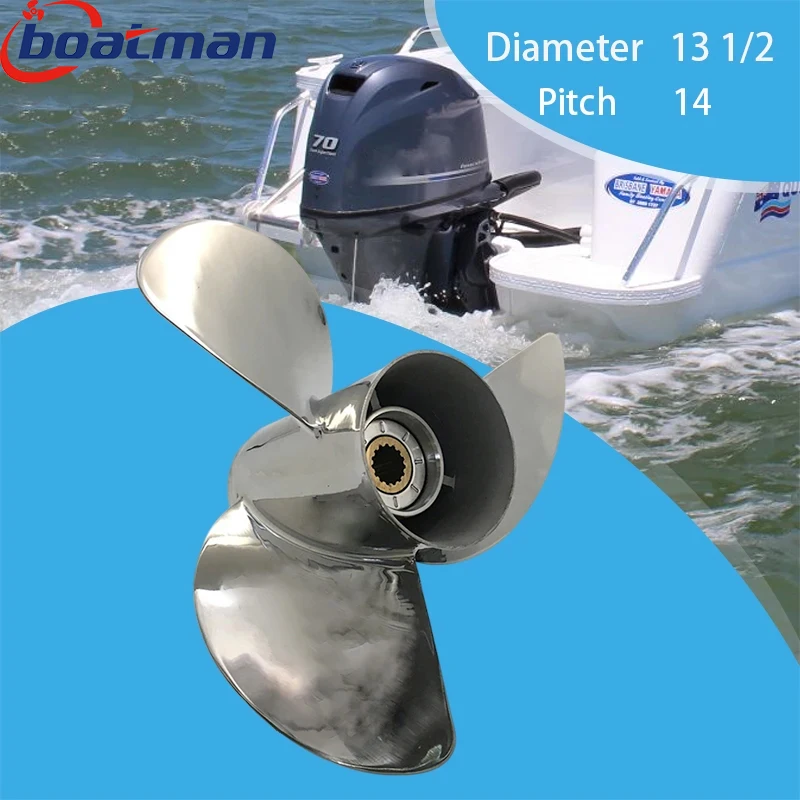 

Boat Outboard Propeller 13 1/2x14 For Yamaha Motor 50-130HP Stainless Steel 15 Tooth Spline Engine Part 688-45932-60-98