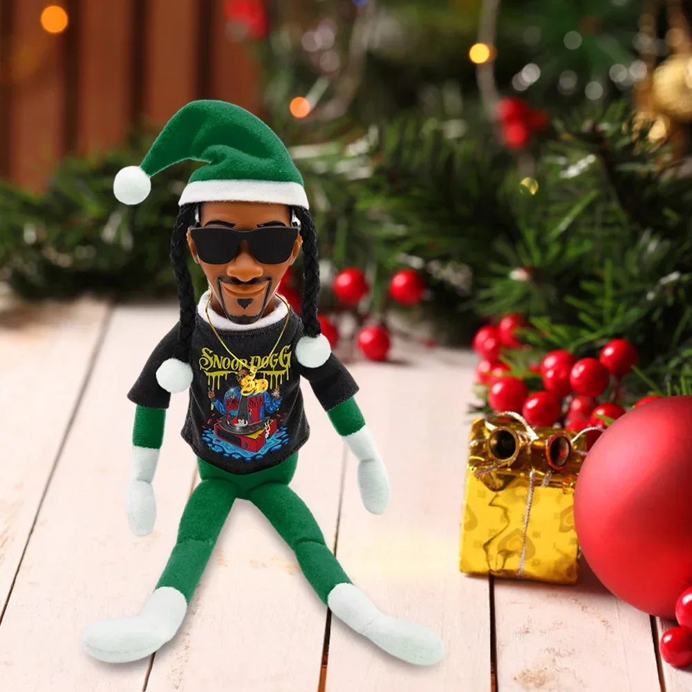 Snoop on A Stoop Christmas Elf Doll Christmas Decoration Elf Figurines Spy on A Bent Home Desk Ornament Figure New Year Toy Gift