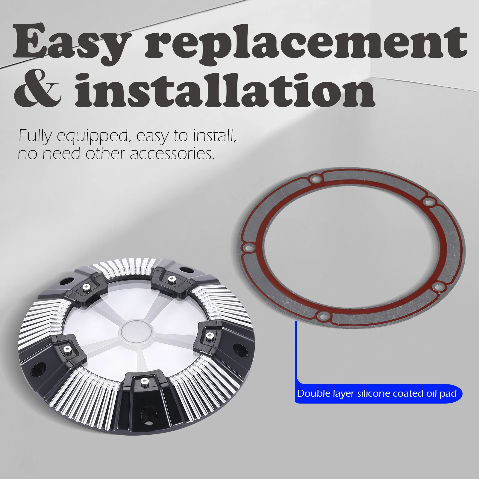 

CNC see-through derby covers for harley FLHR FLHX FLTR FLHT CVO Limited FLHTKSE Ultra Tri Glide Freewheeler FLRT 2017-2024