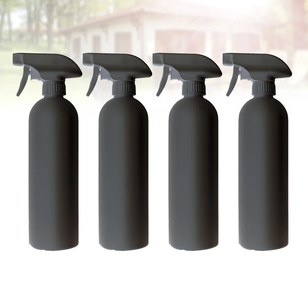 

4pcs 500ml Plastic Spray Bottles Empty Portable Dispenser Bottle Large Bottles for Car Cleaning Watering Flowers (Black)