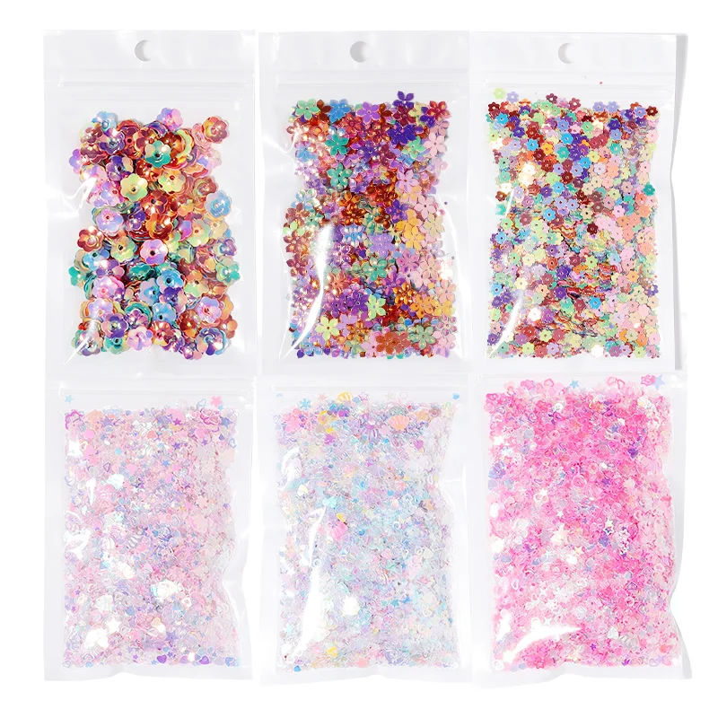 600-3000Pcs/Lot 5-10mm Mixed Style Star Heart PVC Flat Sequins Loose Sequin Paillettes Sewing Craft DIY Scrapbooking Wholesale