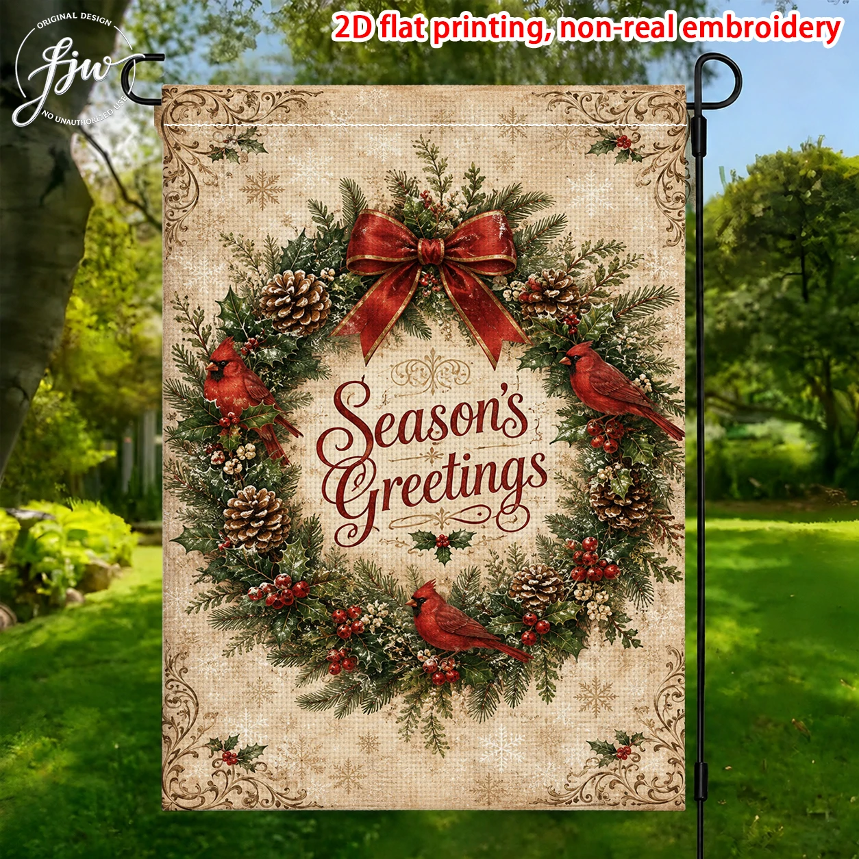 1pc Vintage Christmas Garden Flags  Seasonal Welcome Holiday Yard Flags For Outdoor Patio Lawn Decor
