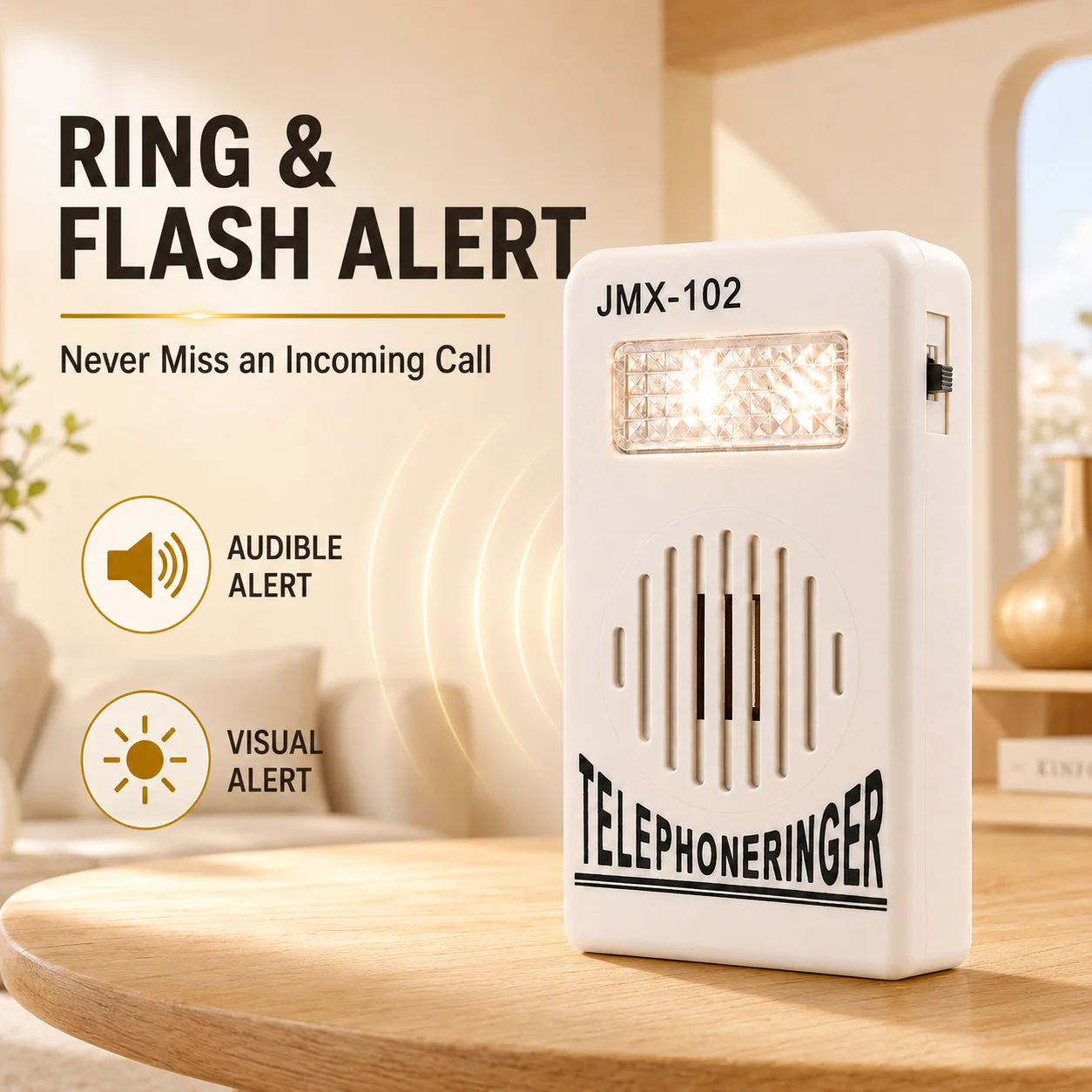 Extra-Loud Ringer Sound Telephone Phone Amplifier Strobe Light Flasher Bell Support C/O Ring Plug Avoid Ring Noise Accessory