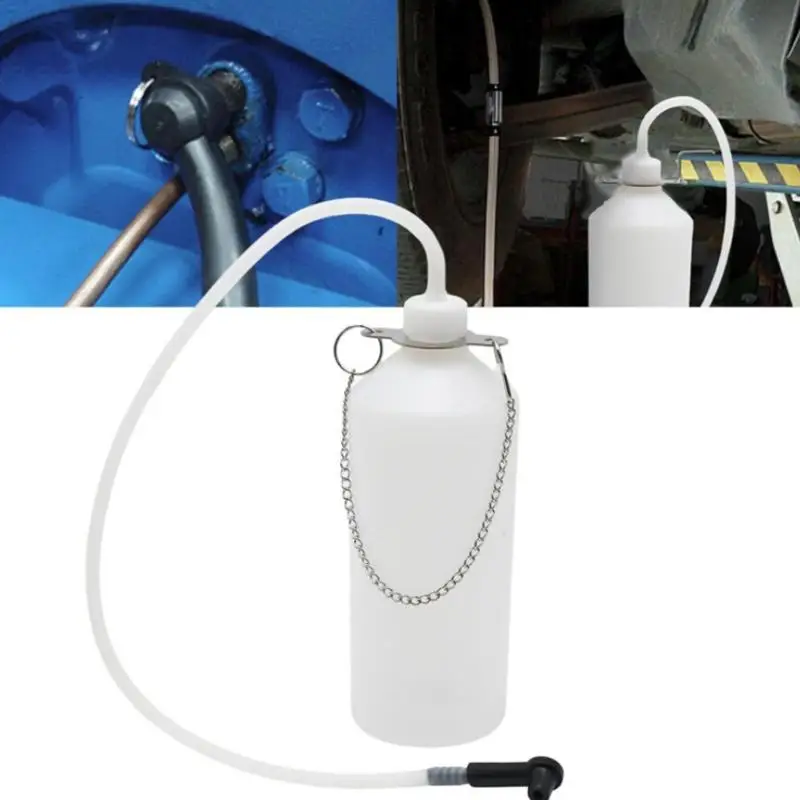 1L Transparent Manual Brake Fluid Extractor Collection Bottle Hand Pump For Automotive Brake Fluid Service Repair Tool