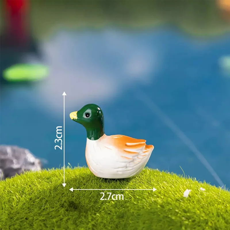 5/10 Pcs Mini Resin Mallard Ducks Figurines, Potted Bonsai Moss Micro Landscape DIY Craft Project Home Decoration Supplies