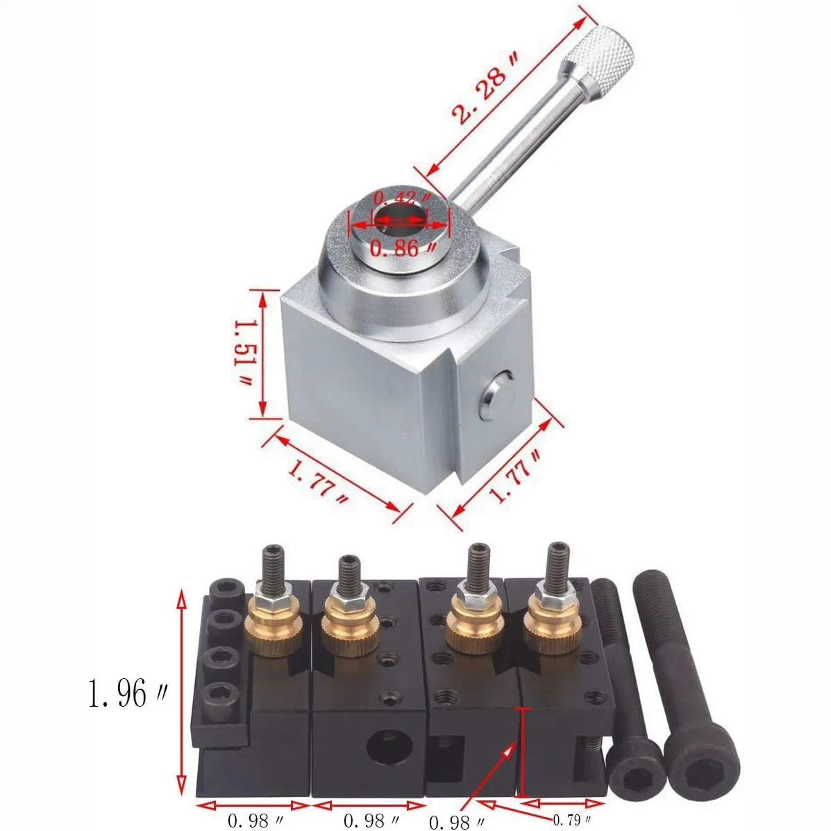American-style quick-change tool holder, small CNC lathe, dedicated tool post for pool cue repair, aluminum material, multi-func
