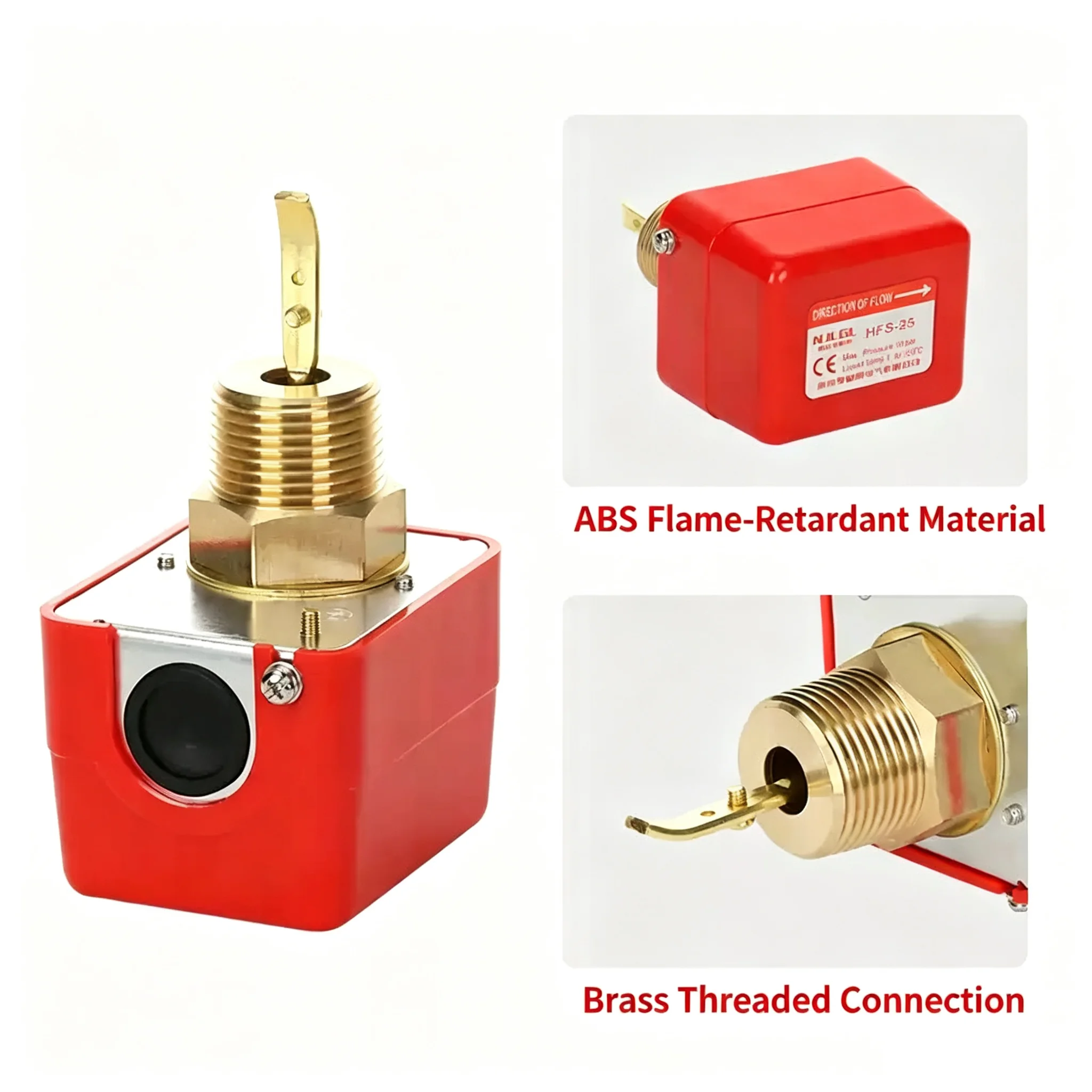 G1 HFS-25 Automatic Stainless Steel Paddle Water Flow Switch 1 Inch Liquid Controller Valve Sensor 12V to AC220V for Home Automa