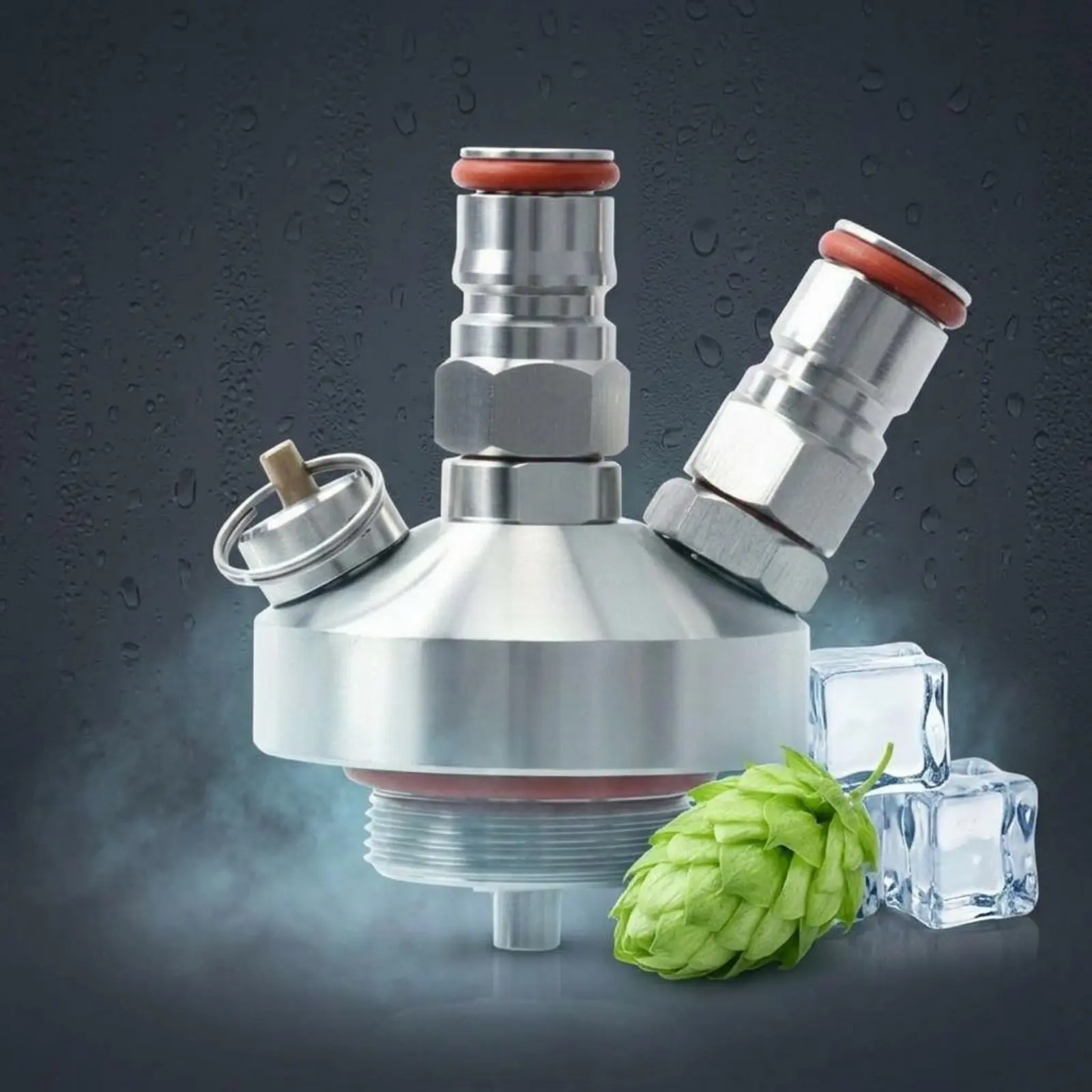 Stainless Steel Mini Keg Tap Portable Mini Keg Connector Beer Growler Dispenser Compatible with Ball Lock Drinkware for Bar