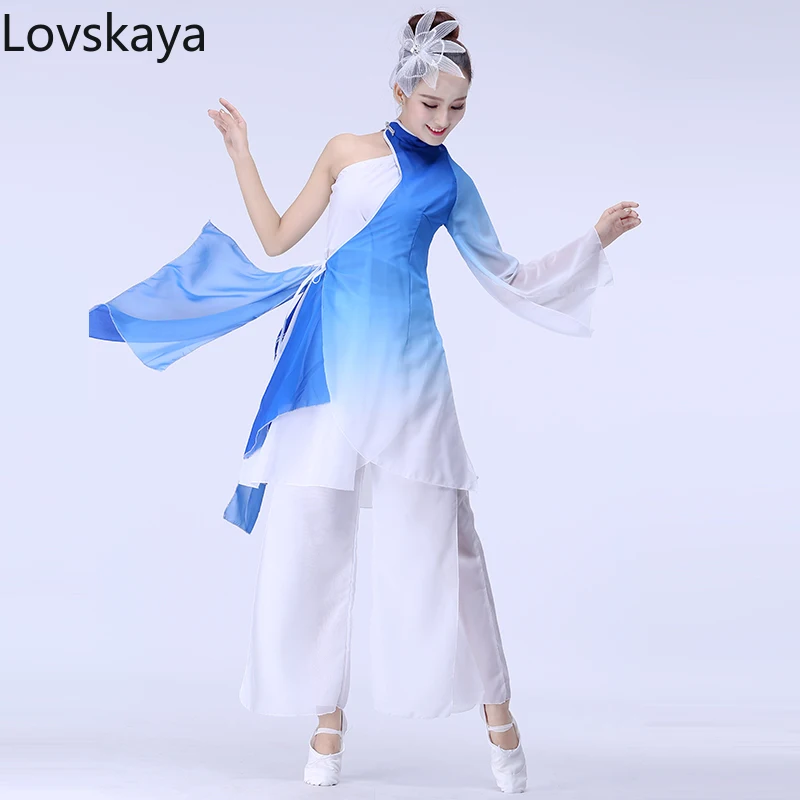 New elegant Chinese style fresh and elegant adult Yangko dance clothing classical dance costumes women suit