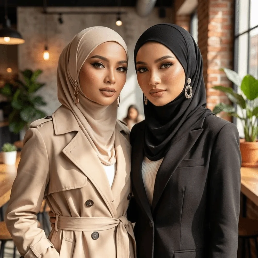 Nouveau Hijab instantané en polyester, bonnet intérieur élastique de couleur unie avec fermeture éclair discrète, sous-voile doux pour la prière