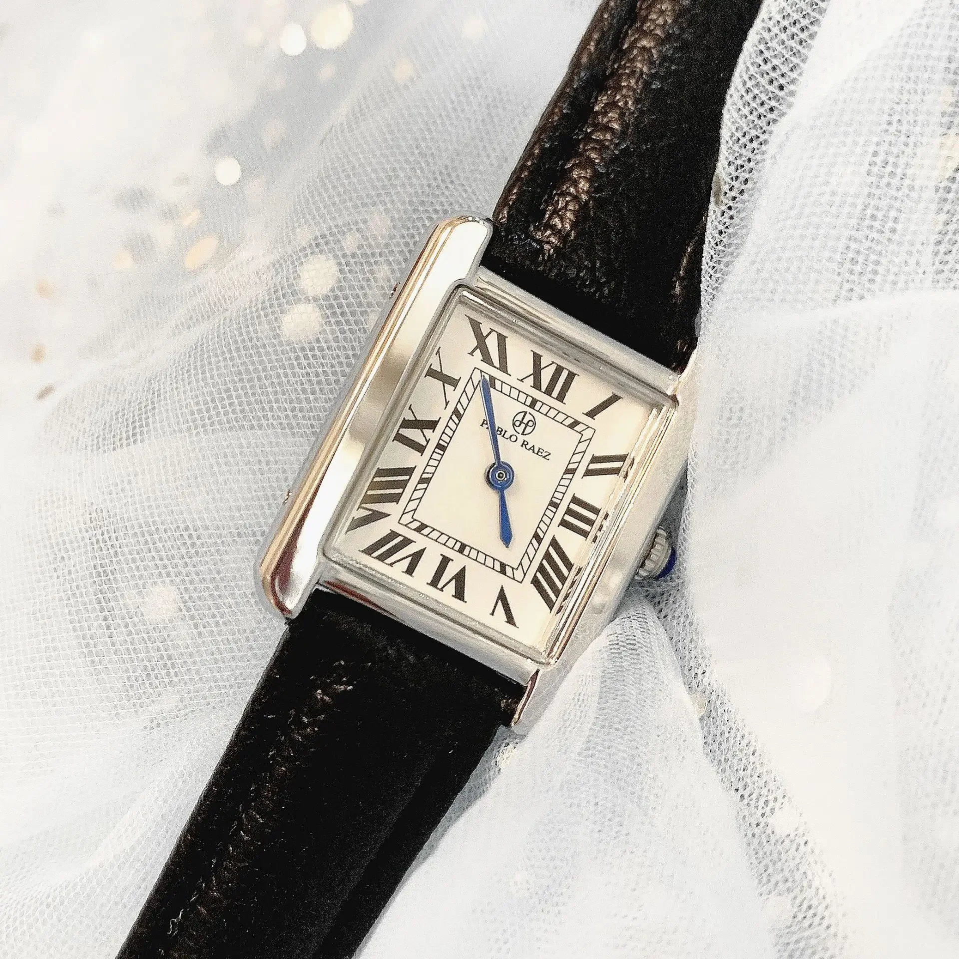 Pablo Raez Men Women Couple Quartz Watch Rectangle Square 