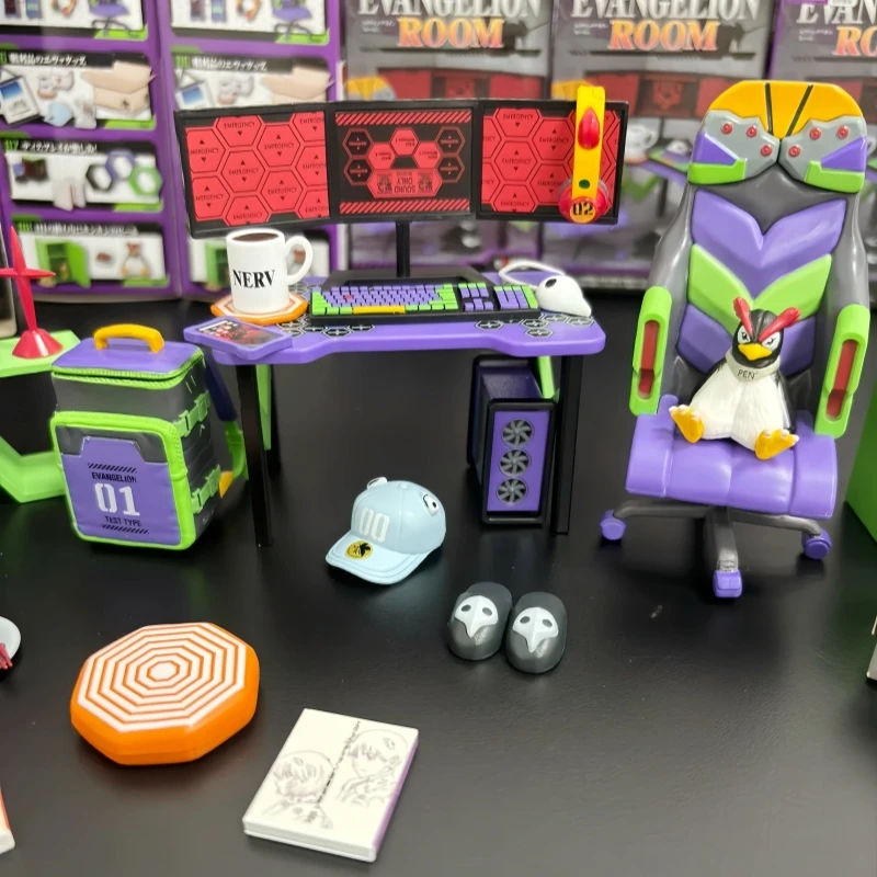 

Подлинная Re-Ment Evangelion, миниатюрный игровой домик, глухая коробка, орнамент, коллекционная аниме-фигурка, модель, игрушки на день рождения, подарки