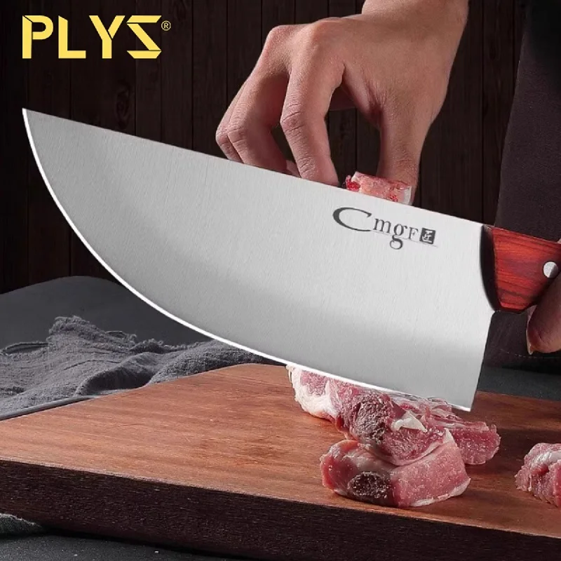 PTIEB 1 set, wooden handle pork knife, commercial pork cutting knife, special knife for killing pigs, meat cutting knife