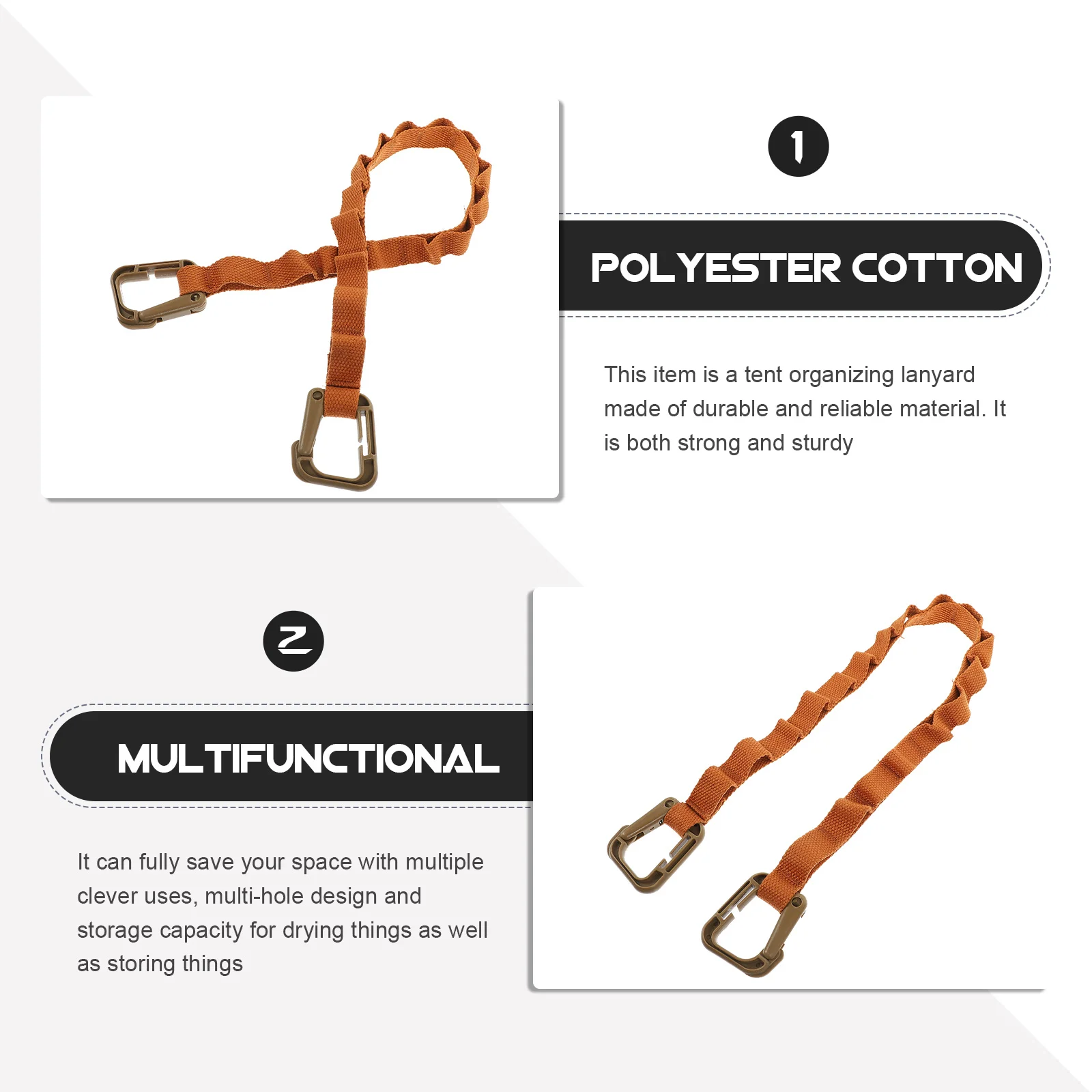 

Multifunctional Outdoor Hanging Strap Sturdy Lengthened Lanyard for Camping Clothes Towels Storage Garage Shed Drying