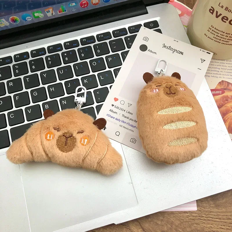 

Plush Capybara Toy Keychain Decoration Bag Charm Adorable Backpack Pendant Soft Delicate Handmade Ornament For Bag Doll Gift