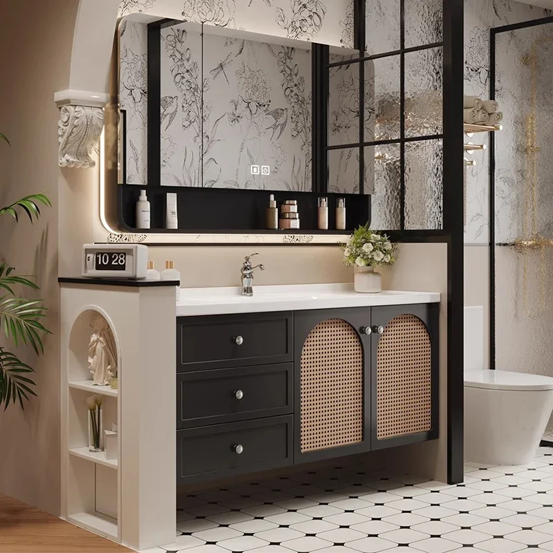 Nordic With Sink Bathroom Vanities Shelves Storage Vanity Open Bathroom Vanities Simple Design Bathroom Furniture Gabinetti LLBC