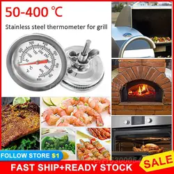 Grill Thermometer Temperature Bbq Barbecue Thermometer Cooking Food Temperature Gauge Smoker For Kitchen Gauge 50℃400℃ Wood