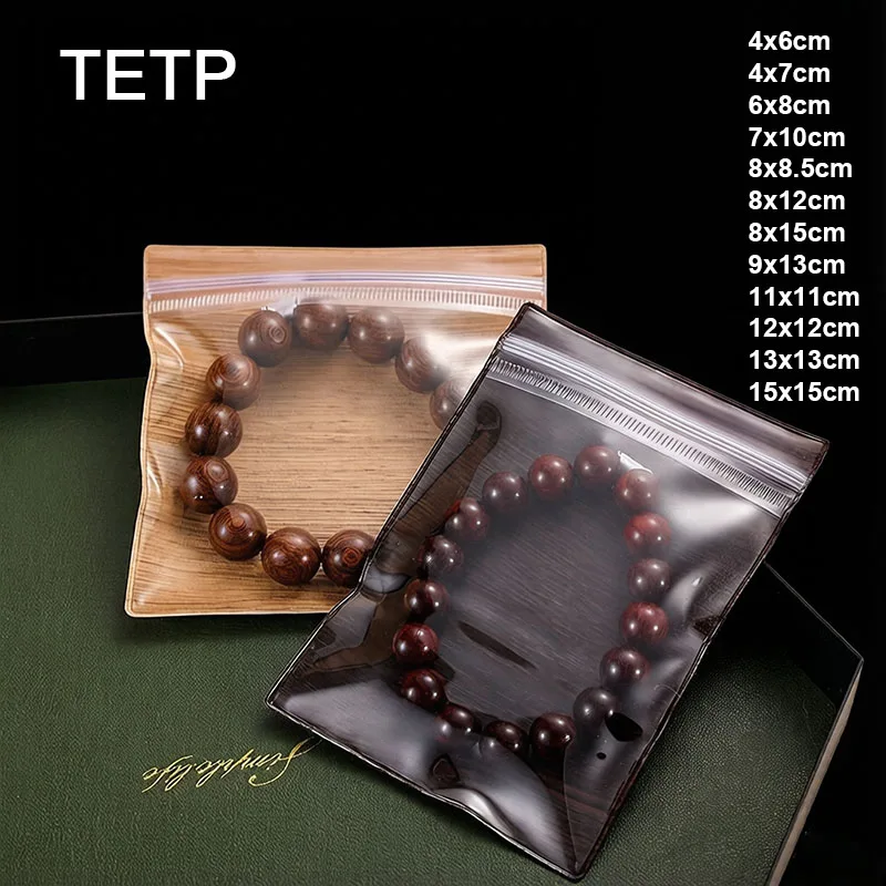TETP 100Pcs PVC anti-oxidation Buddha Bead Bracelet Jewelry Storage Ziplock Bags For Small Business Bracelet Necklace Packaging