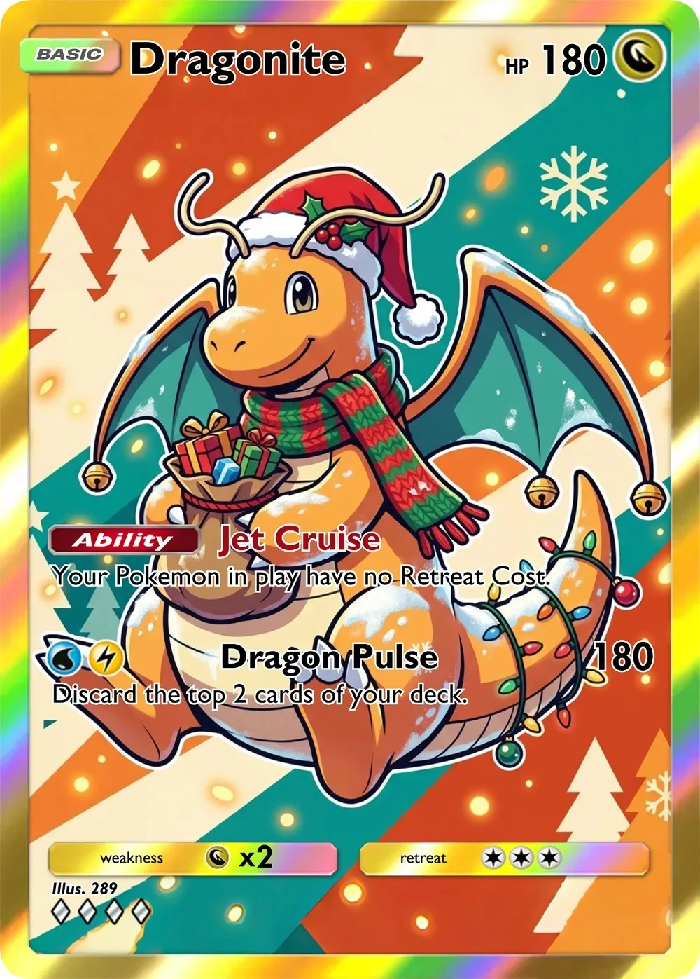 Pokemon Cards Christmas series Kawaii Gengar Charizard Dragonite Gardevoir PTCG Cards Holo Rare Creativity Pokemon Gift view 5