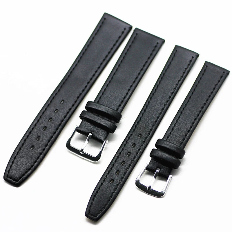 Soft Watch Strap 10mm 12mm 14mm 16mm 18mm 20mm 22mm Black Brown Leather Watch Accessories Solid Buckle Men Women Watch Band