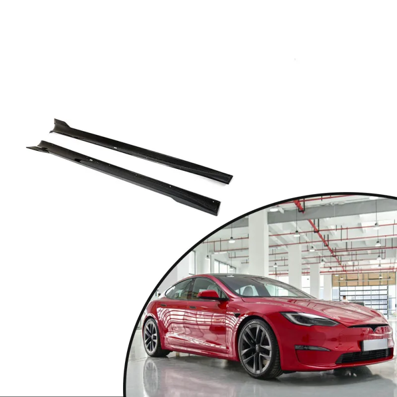 for 2021-2023 Tesla Model S Plaid  JC style Carbon Fiber Side Skirts