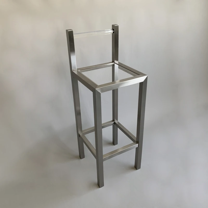

Modern simple stainless steel bar chair hotel creative acrylic