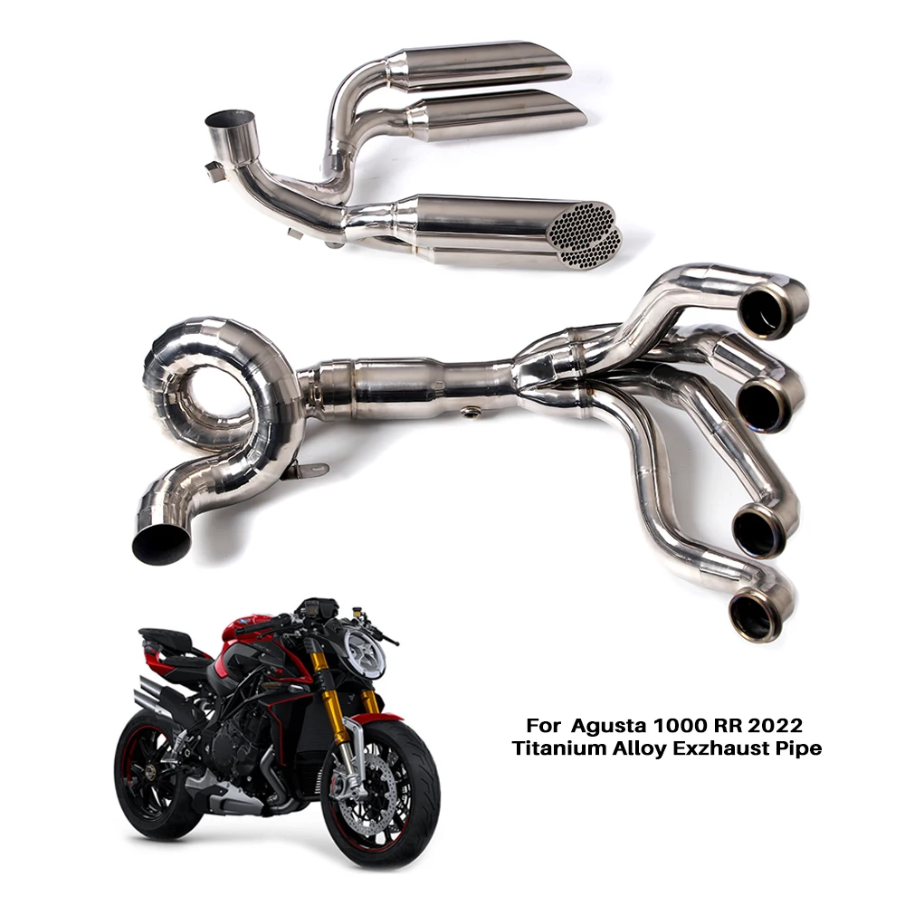 

Motorcycle Muffler Exhaust Full System New 2022 MV For Agusta Brutale 1000 RR 2022 Titanium Alloy Exhaust Muffler Escape Pipe