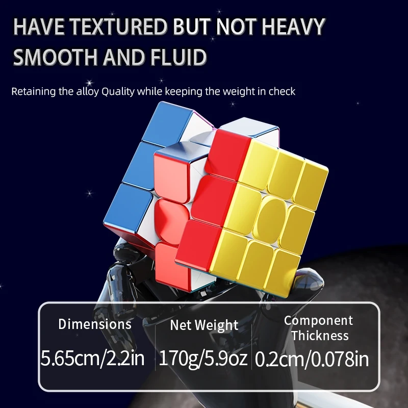 SENGSO Cube de vitesse en métal 3x3x3 alliage couleur fantôme Cube magique magnétique sans autocollant compétition professionnelle jouets éducatifs pour enfants