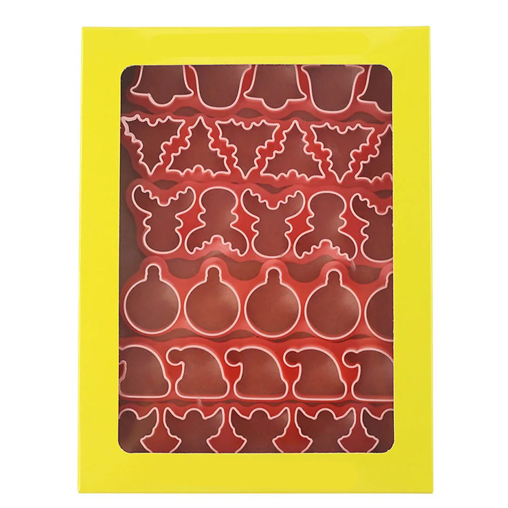 For Holiday Baking Cookie Cutter Set 6pcs Featuring Christmas Themed Shapes Made from Reusable PP Material for Multiple Uses