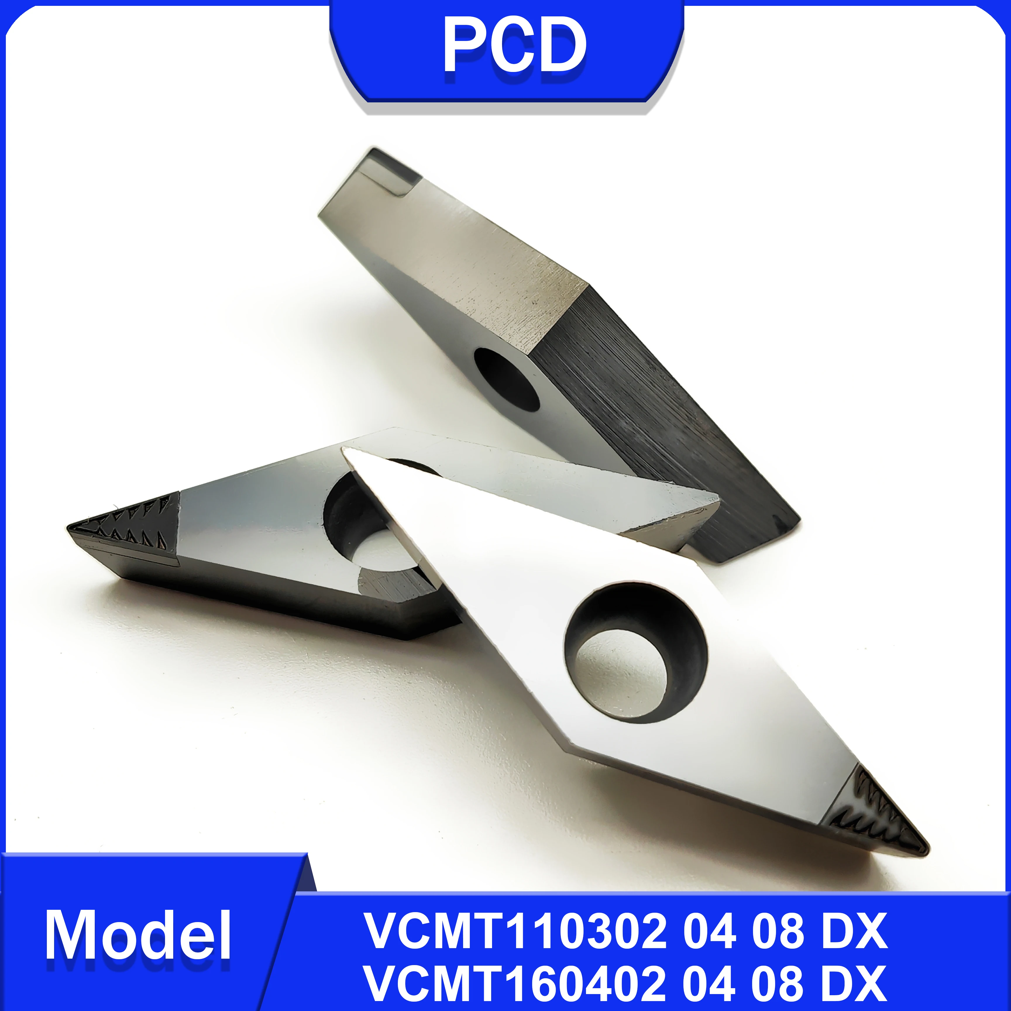 

PCD chip breaking tool VCMT11 VCMT16 DX is used for non-ferrous metals such as aluminum and copper with high finish VCMT