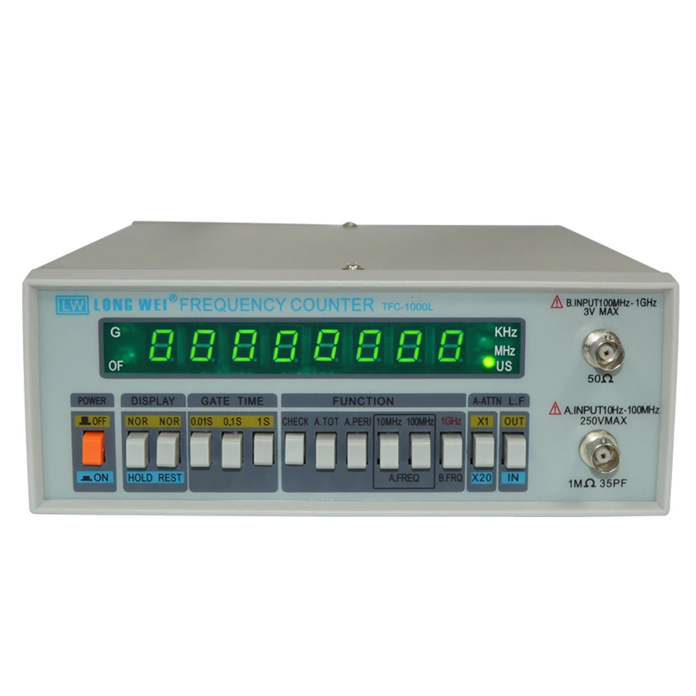 TFC-1000L Multifunctional High Precision Frequency Counter Meter 8-Bit LED Display Windows Frequency Ranges 100MHz-1GHz