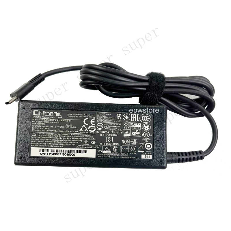 

S+ 20V 3.25A 65W Type-C Power Adapter For Acer Swift Go SFG14-71T-728K Charger