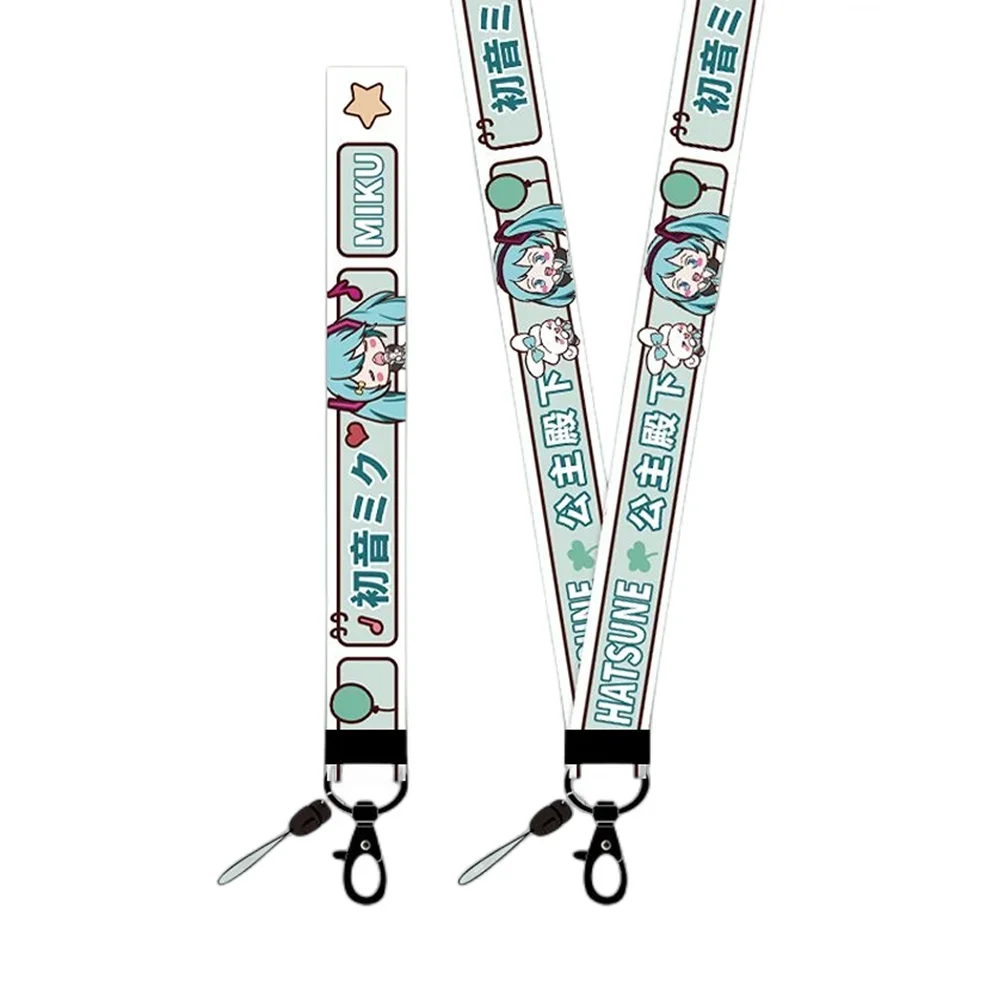 Anime Kawaii Hatsune Miku Mobiele Telefoon Lanyard Opknoping Nek Touw Korte Pols Touwen U Disk Key Anti-verloren Touw Leuke Miku Fans Gift