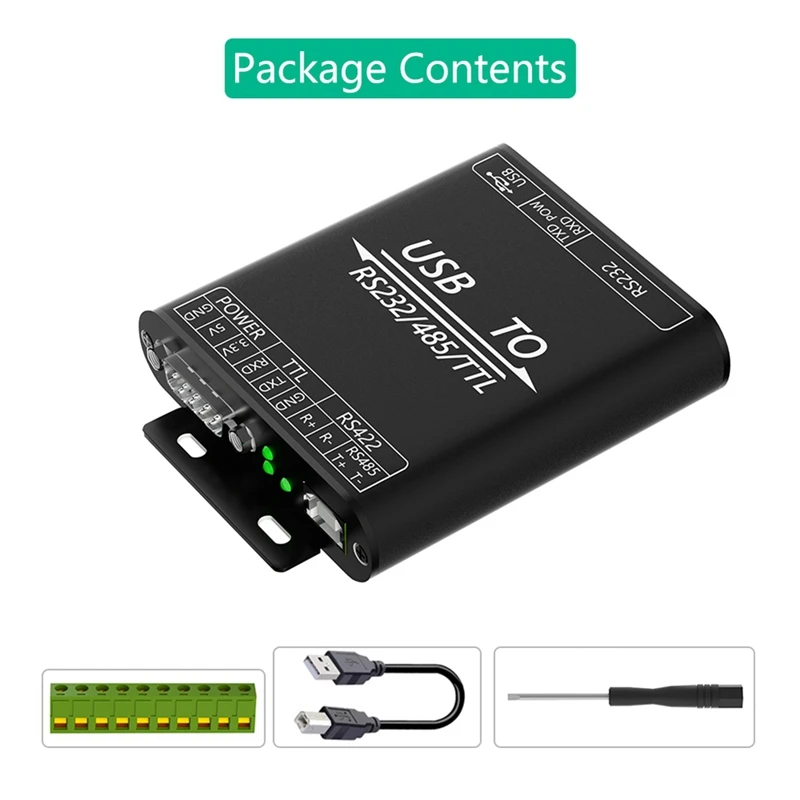 Conversor USB para RS232/485/422/TTL com chip CP2102, adaptador USB isolado industrial com proteção múltipla fácil de usar