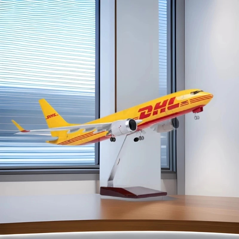 

47cm Aircraft DHL Boeing B737 model plane kit Resin Diecast Souvenir Plane Collected Gift By Aviation home decorations