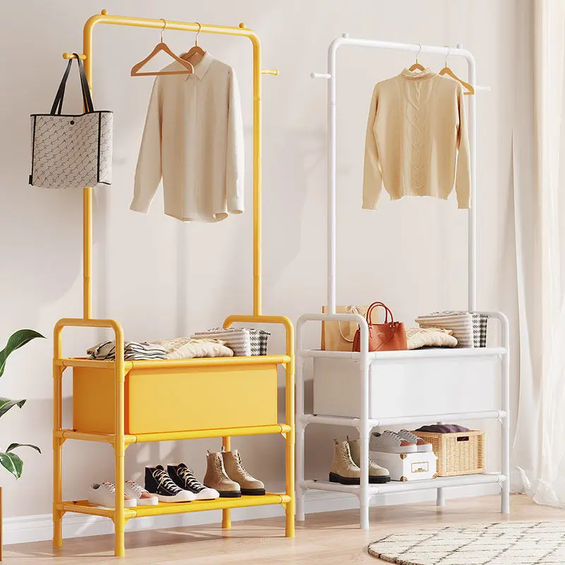 Floor to Floor Multi-Layer Clothes Rack, Vertical Bedroom, Living Room, Clothing Storage, Thick Bed with Wheel