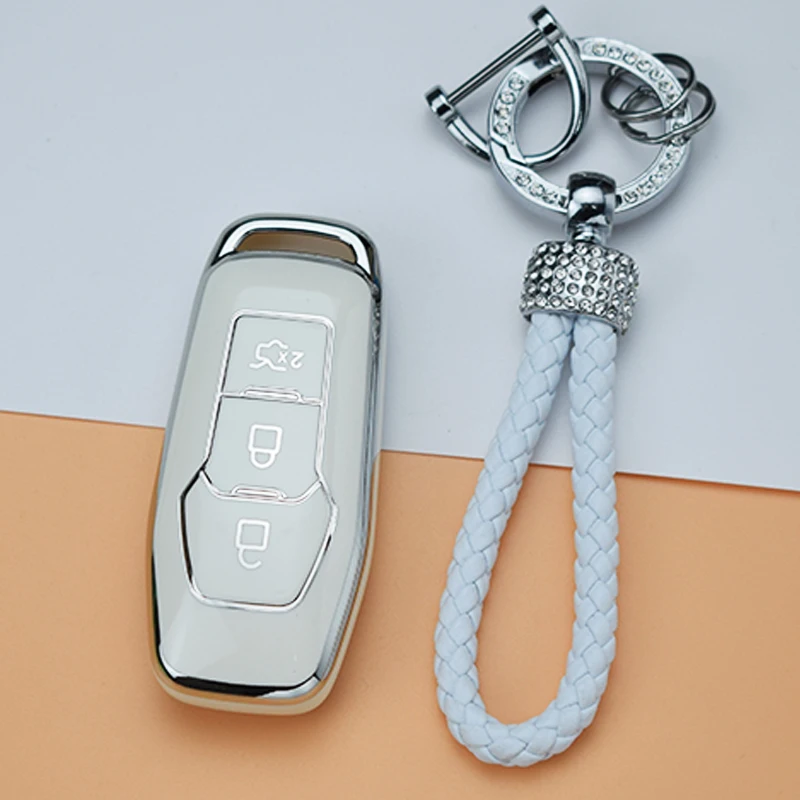 สำหรับ Ford Focus 3 4 ST Mondeo 5 MK5 Mustang F-150 Explorer Edge Fiesta Kuga MK3 TPU หุ้มกุญแจรถ Shell fob อุปกรณ์เสริม